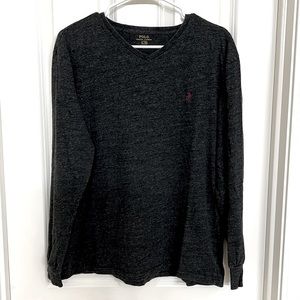 Polo Ralph Lauren v-neck long sleeve cotton t-shirt size large